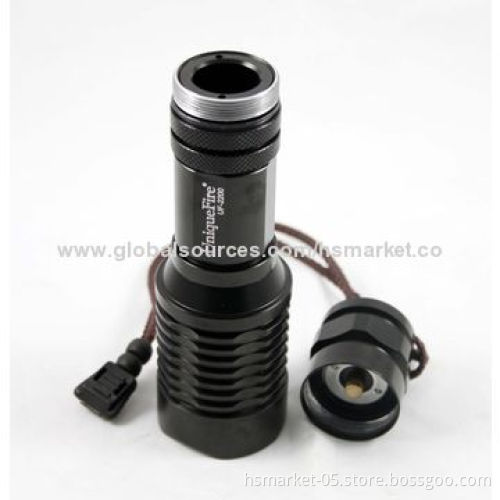 LED waterproof flashlight with Cree U2 LED, 1 x 18650 Li-ion battery, 10 watt, anodized aluminumNew